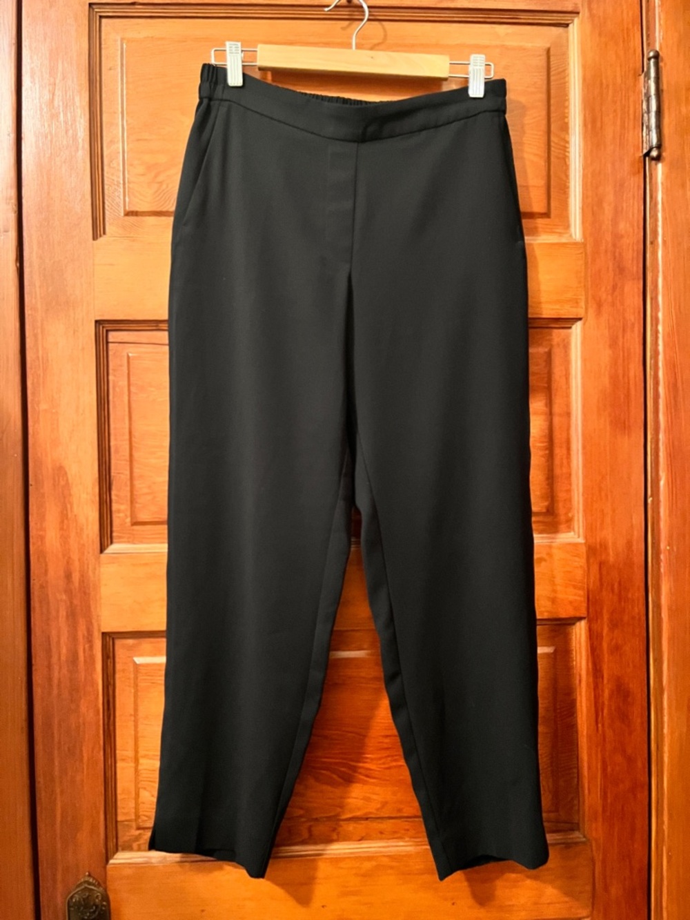 J. Crew Mercantile Black Straight-Leg Pull-On Trousers - Size 8